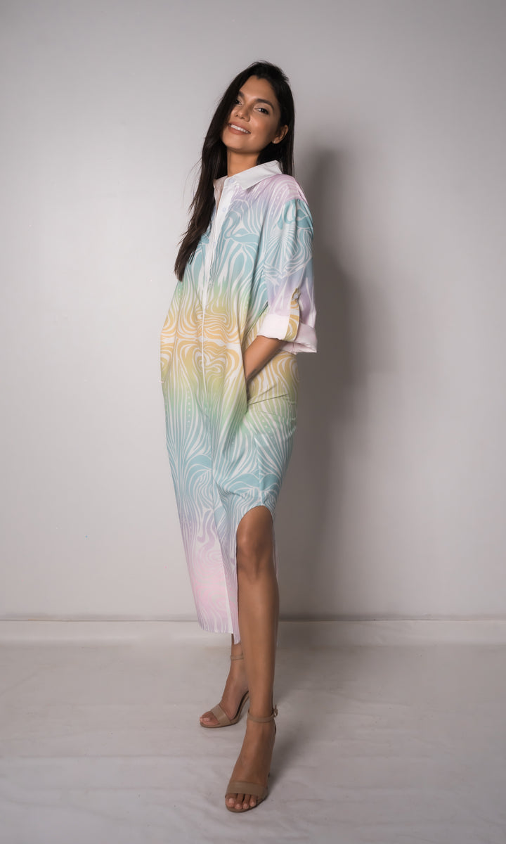 Crystal Colorful Shirt Dress