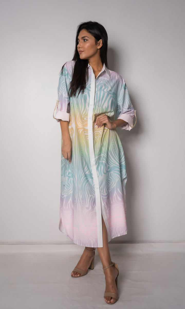 Crystal Colorful Shirt Dress