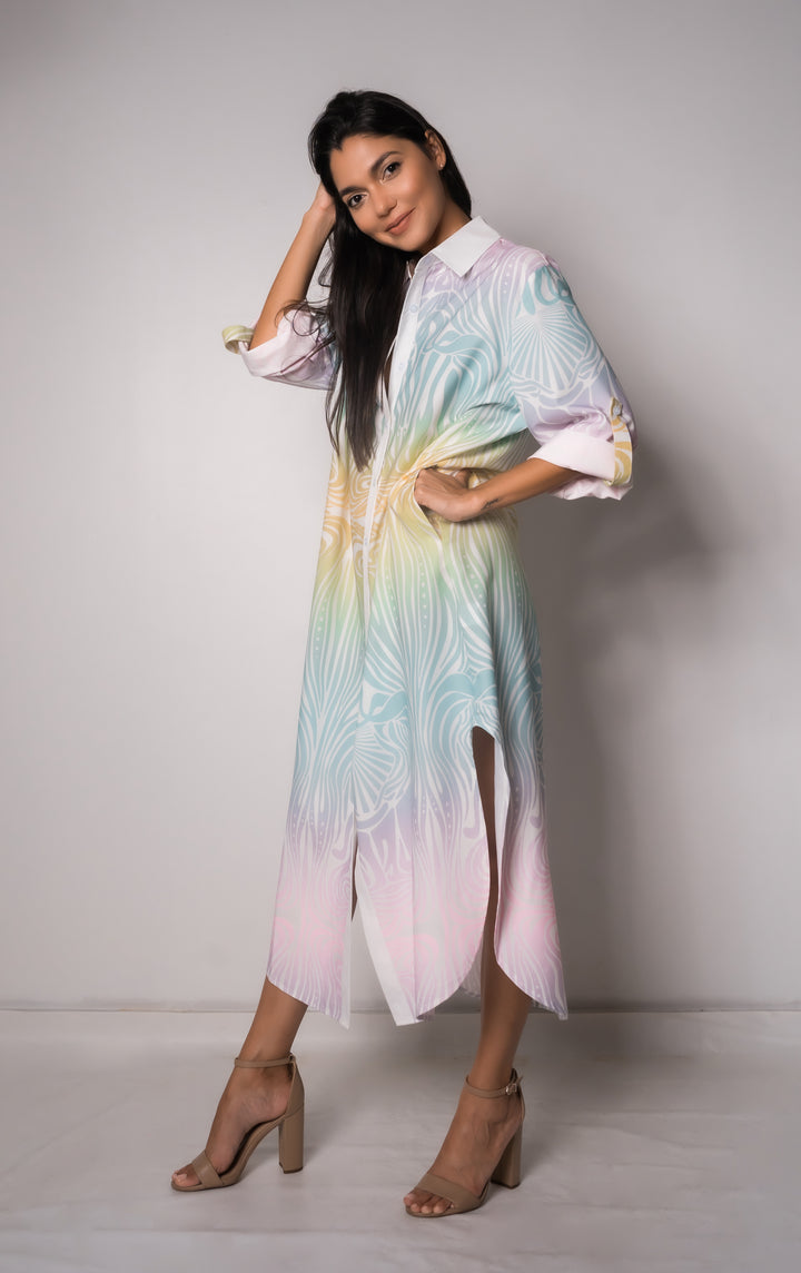 Crystal Colorful Shirt Dress