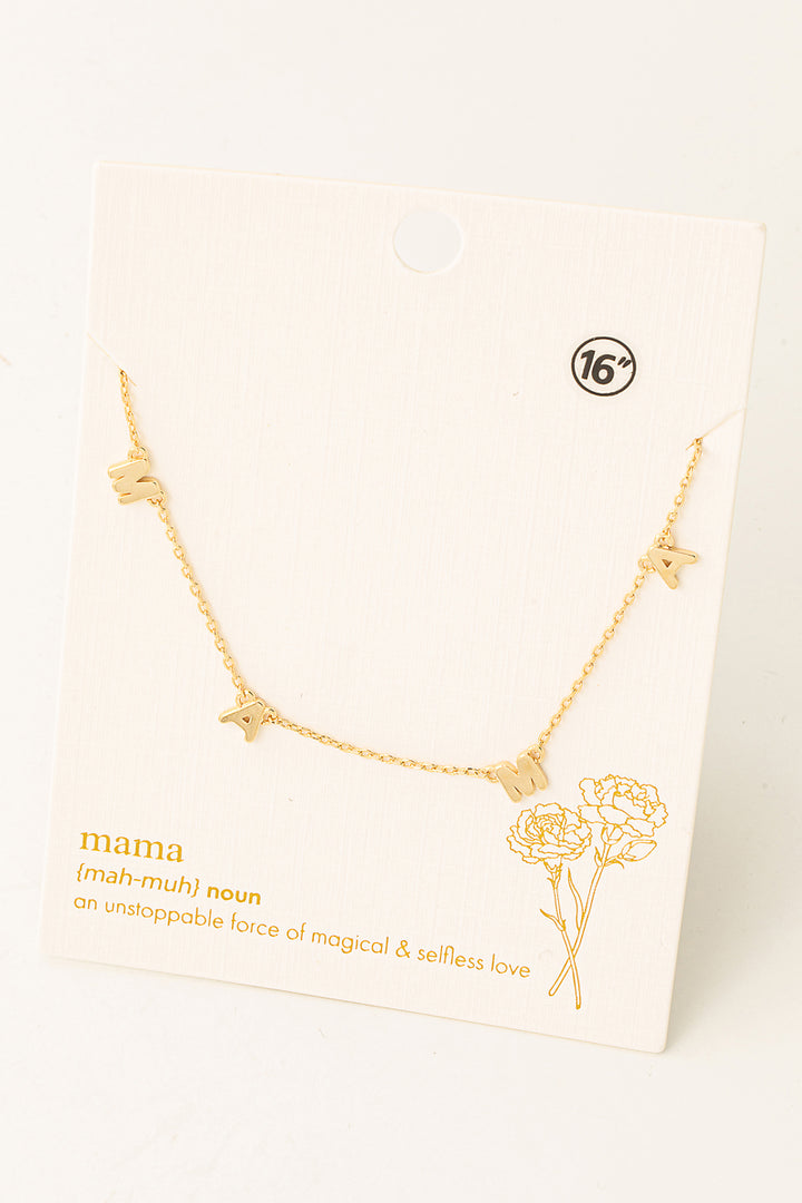 Mama Print Charm Necklace