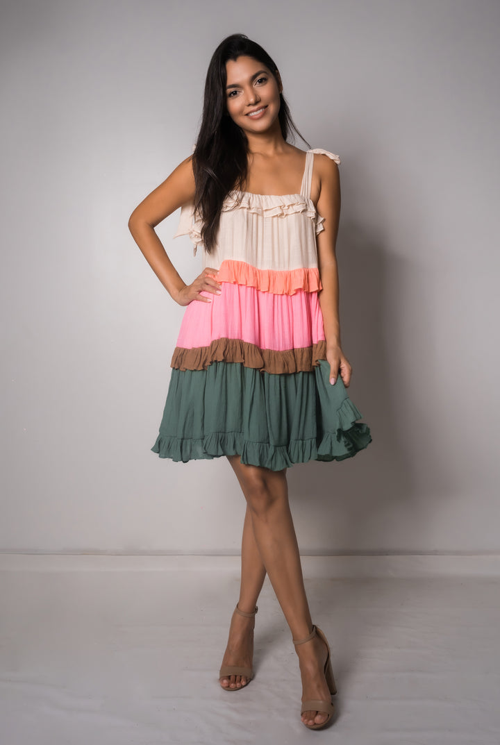 Paradise ruffle mini dress