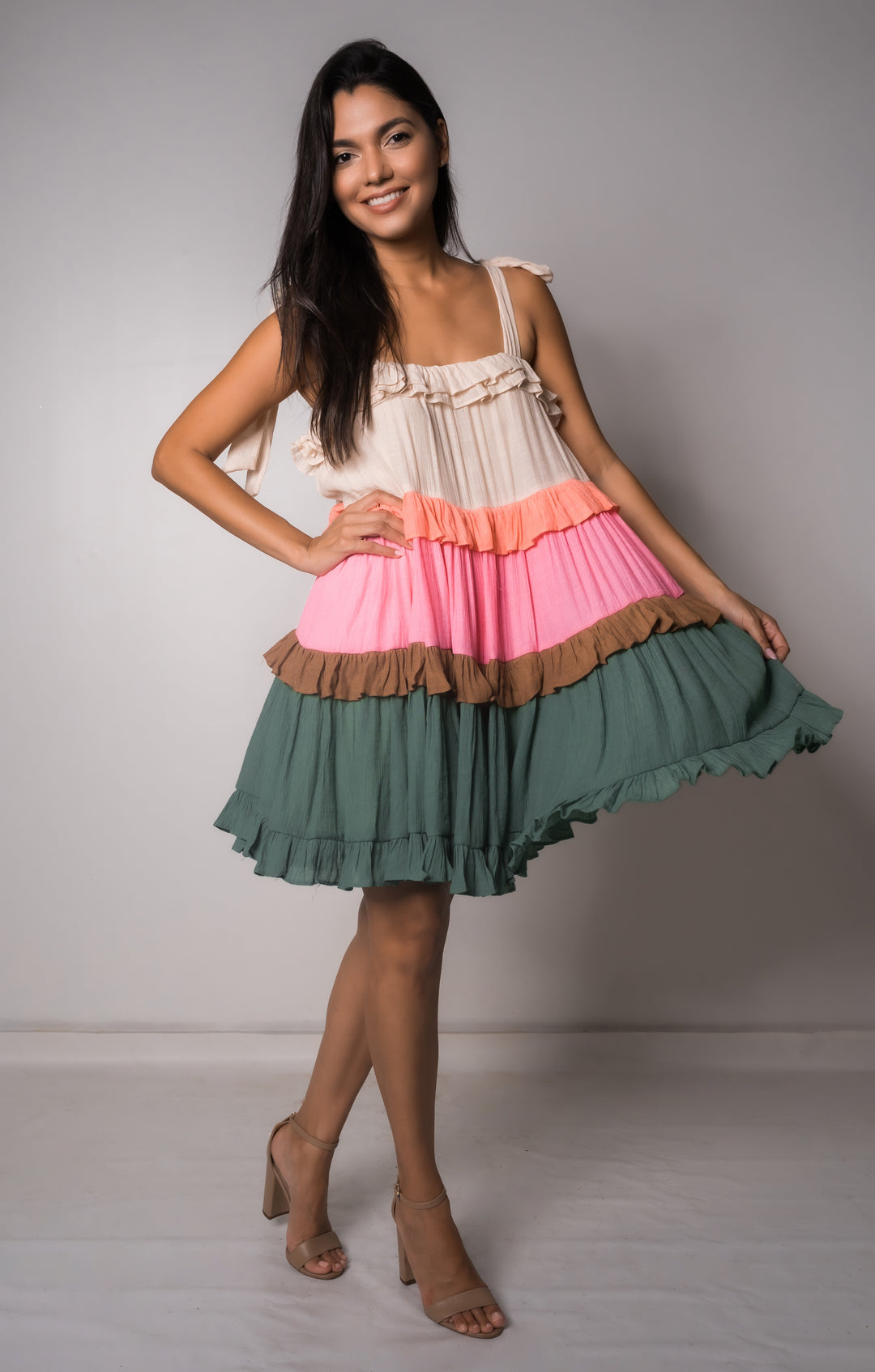 Paradise ruffle mini dress