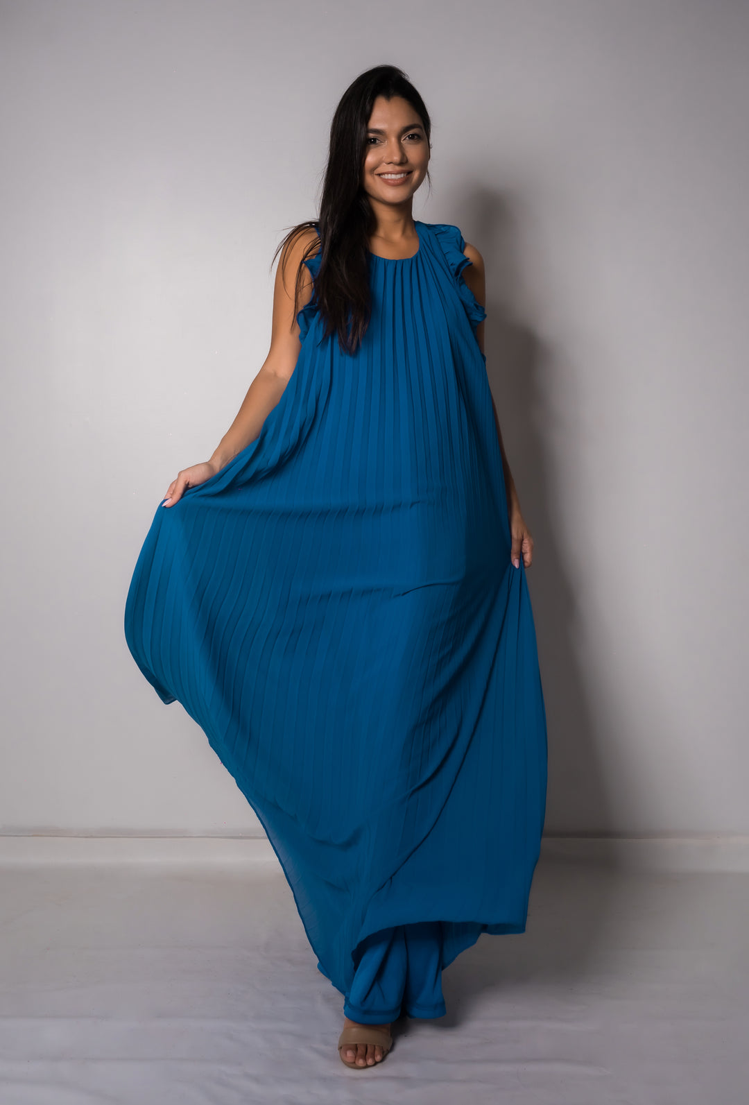 Royal song Pleated Maxi Dress